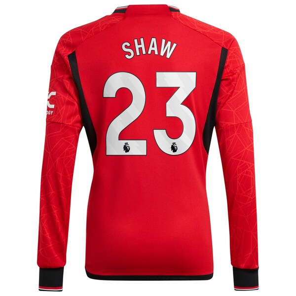 Luke Shaw Manchester United adidas 2023/24 Home Replica Long Sleeve Player Jersey - Red