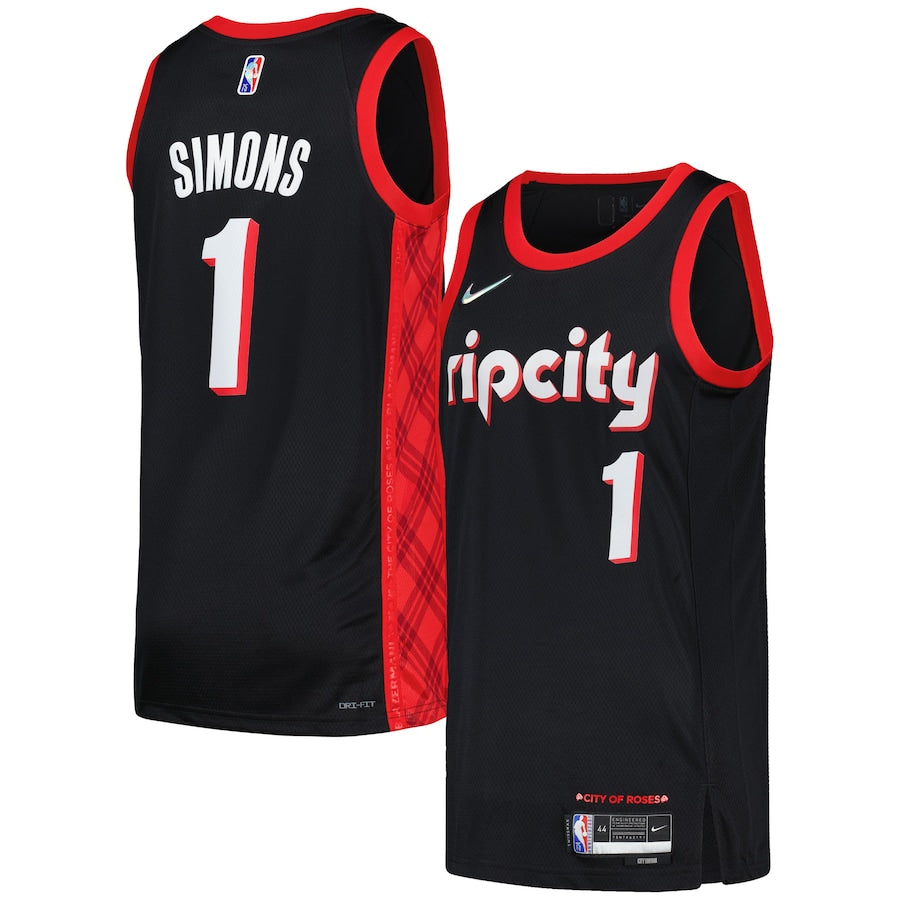 Anfernee Simons Portland Trail Blazers Jordan Brand Swingman Player Jersey - Statement Edition - Red/Black
