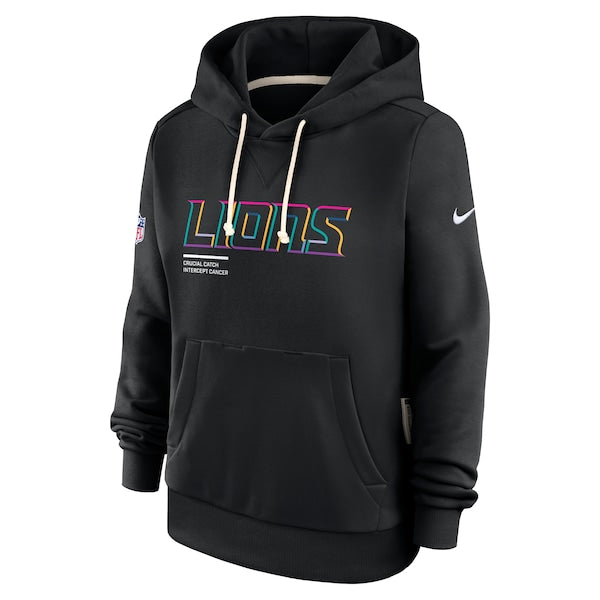 Detroit Lions Nike Women's 2025 NFL Crucial Catch Sideline Standard Issue Dri-FIT Hoodie - Black