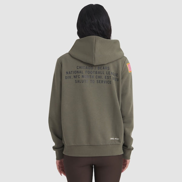Chicago Bears Nike Women's 2025 Salute to Service Sideline Standard Issue Dri-FIT Hoodie - Olive