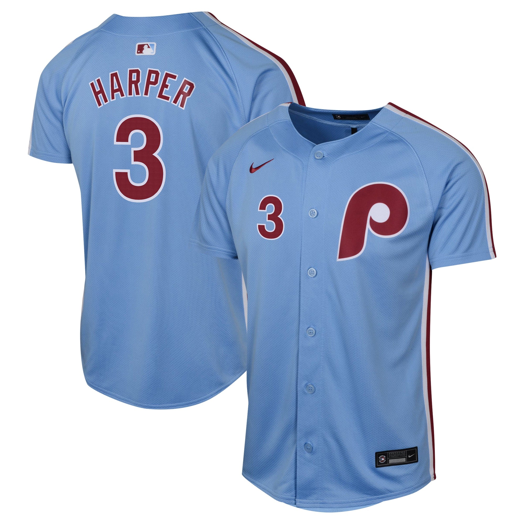 Bryce Harper Philadelphia Phillies Youth Limited Player Jersey - White/Cream/Light Blue