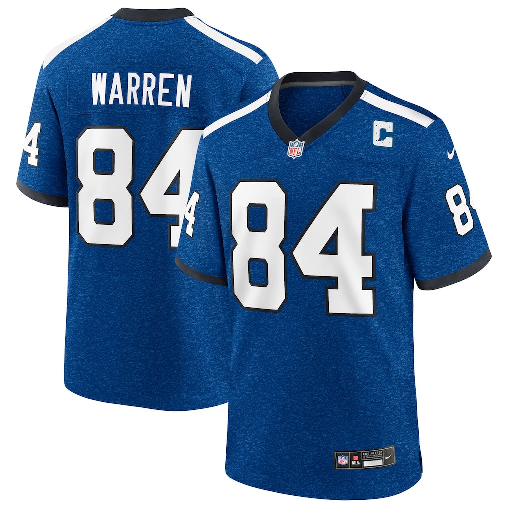 Tyler Warren Indianapolis Colts Nike 2025 NFL Draft First Round Pick Game Jersey - Indiana Nights