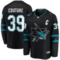 Logan Couture San Jose Sharks  Alternate Premier Breakaway Player Captain Jersey - Black/Teal