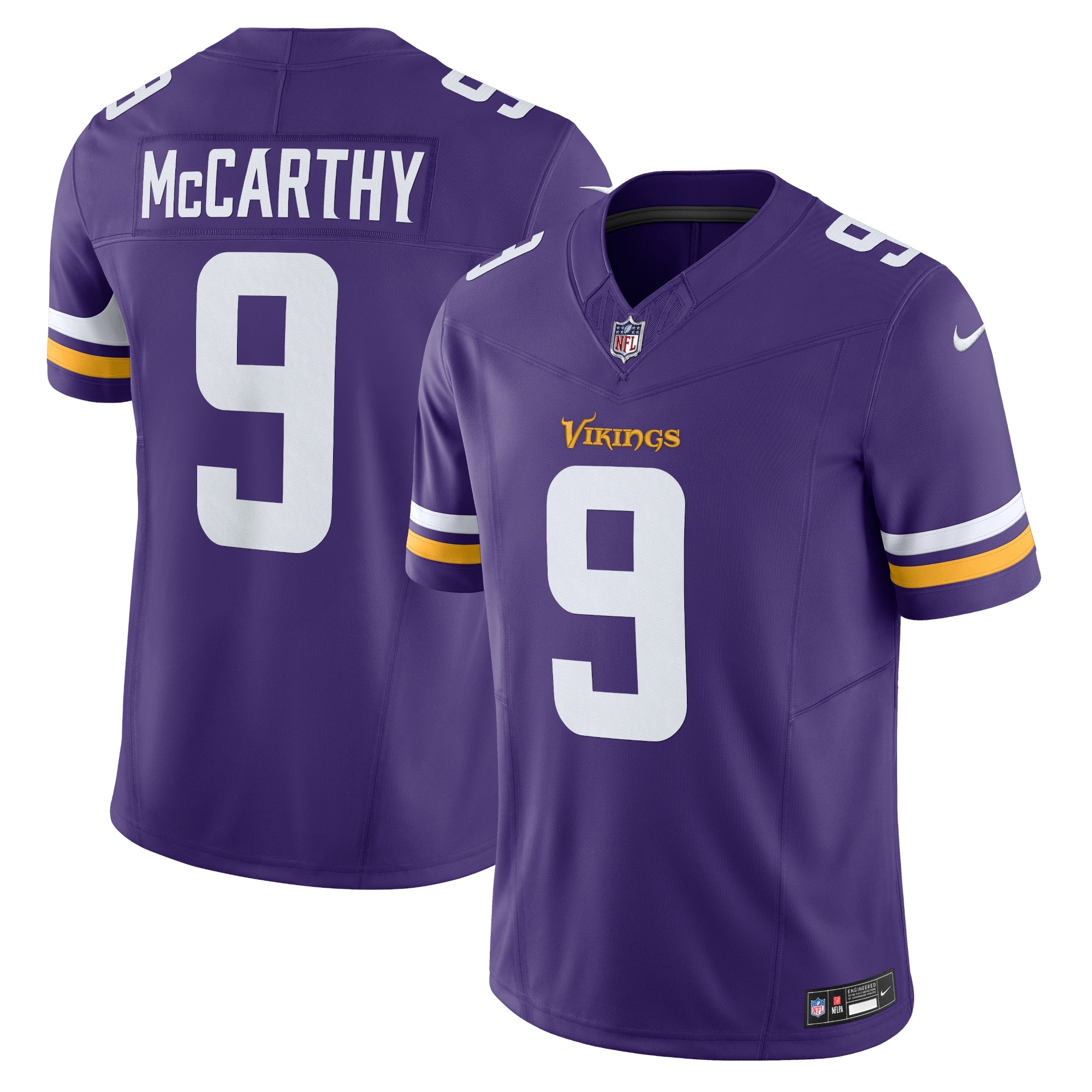 J.J. McCarthy Minnesota Vikings Nike Vapor F.U.S.E. Limited Jersey - White/Purple