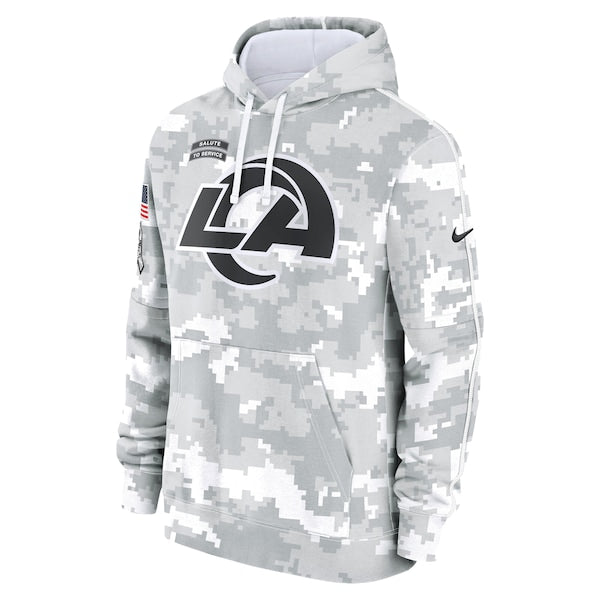 Los Angeles Rams Nike 2024 Salute to Service Club Fleece Pullover Hoodie - Arctic Camo