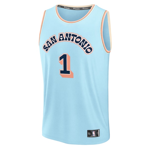 Victor Wembanyama San Antonio Spurs  2024/25 Fast Break Player Jersey - City Edition - Light Blue