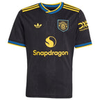 Manchester United adidas Youth 2025/26 Third Replica Custom Jersey - Black/White/Red