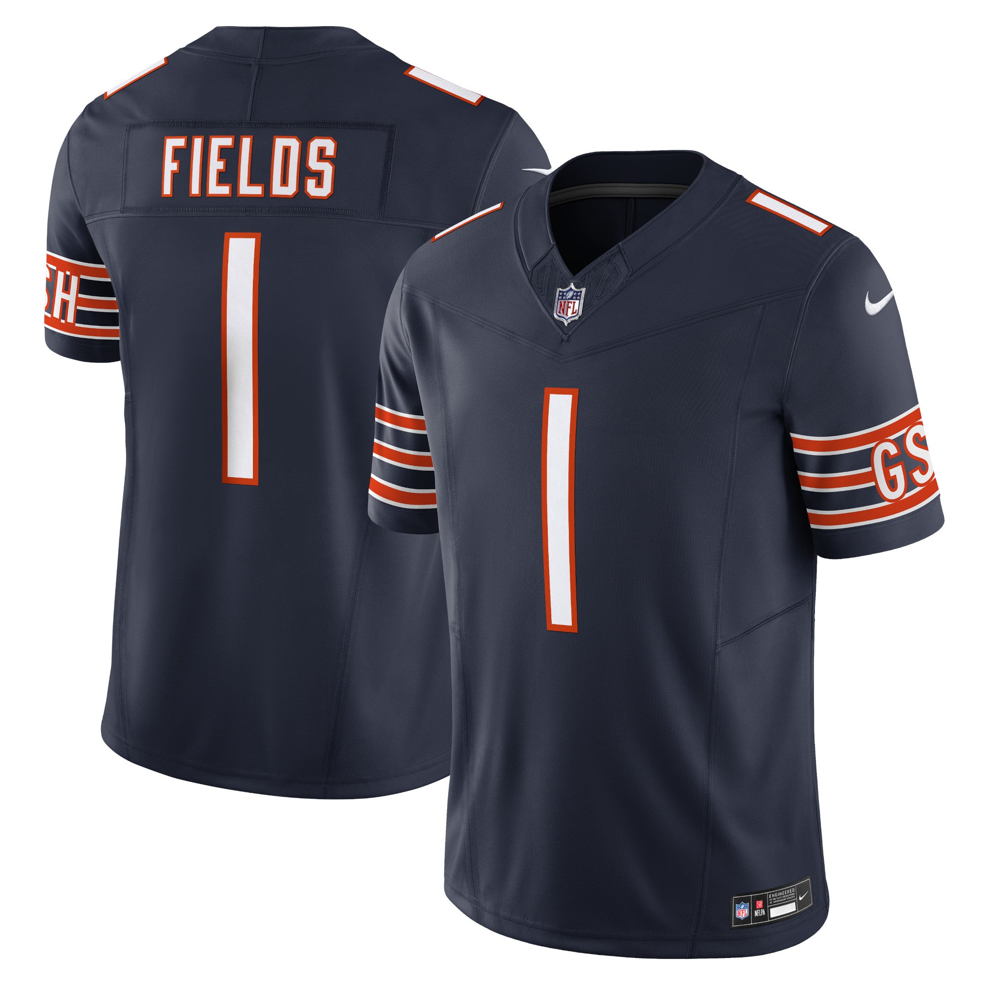Justin Fields Chicago Bears Nike Vapor F.U.S.E. Limited Jersey - White/Navy/Orange