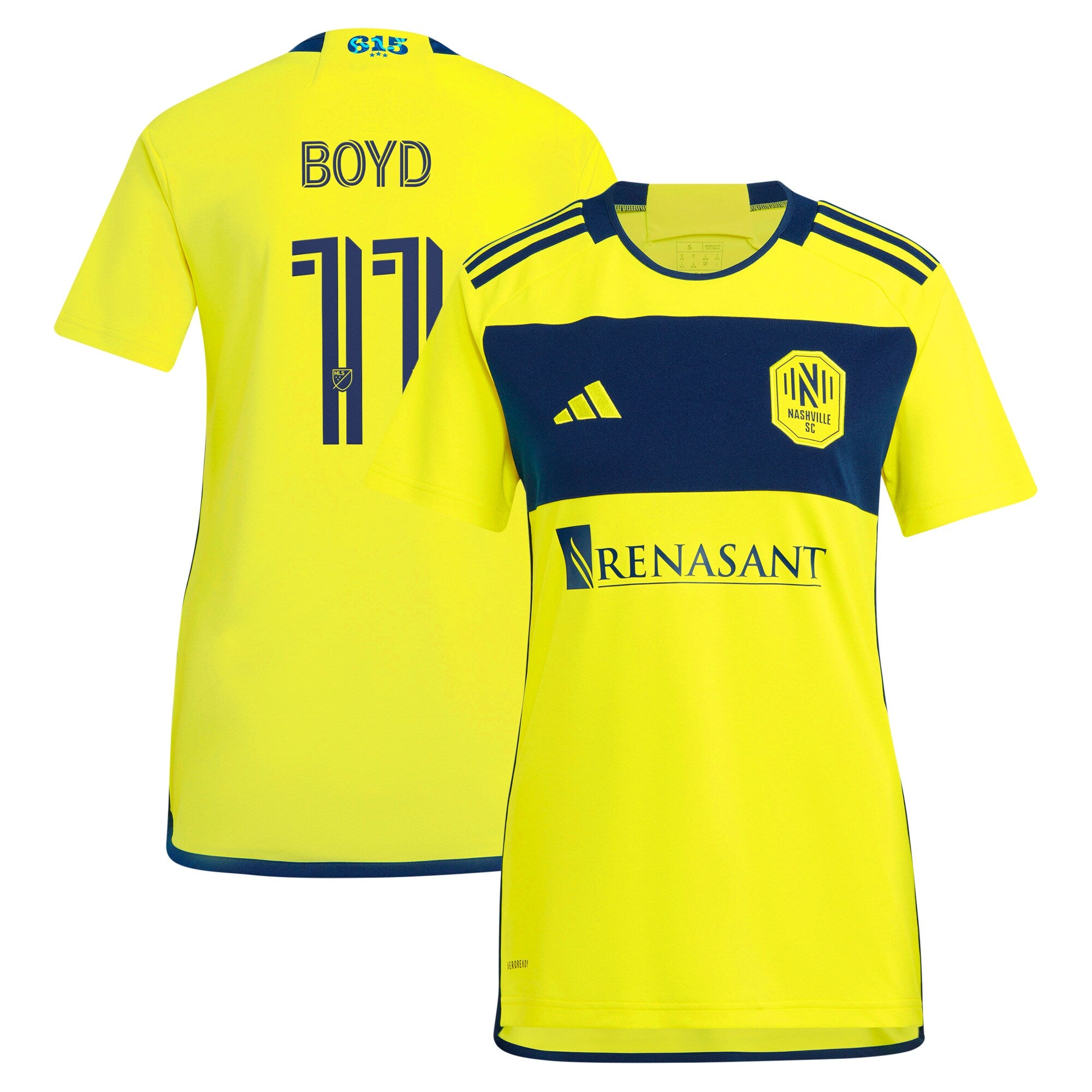 Tyler Boyd Nashville SC adidas Women's 2024 Man In Black Kit Replica Player Jersey - Black/Yellow