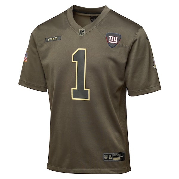Malik Nabers New York Giants Nike Youth 2025 Salute to Service Game Jersey - Olive