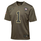 Malik Nabers New York Giants Nike Youth 2025 Salute to Service Game Jersey - Olive