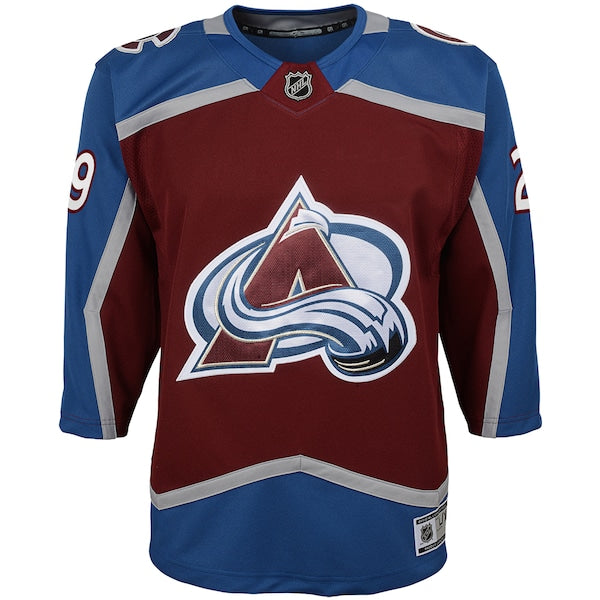 Nathan MacKinnon Colorado Avalanche Youth Premier Player Jersey - Burgundy/Navy