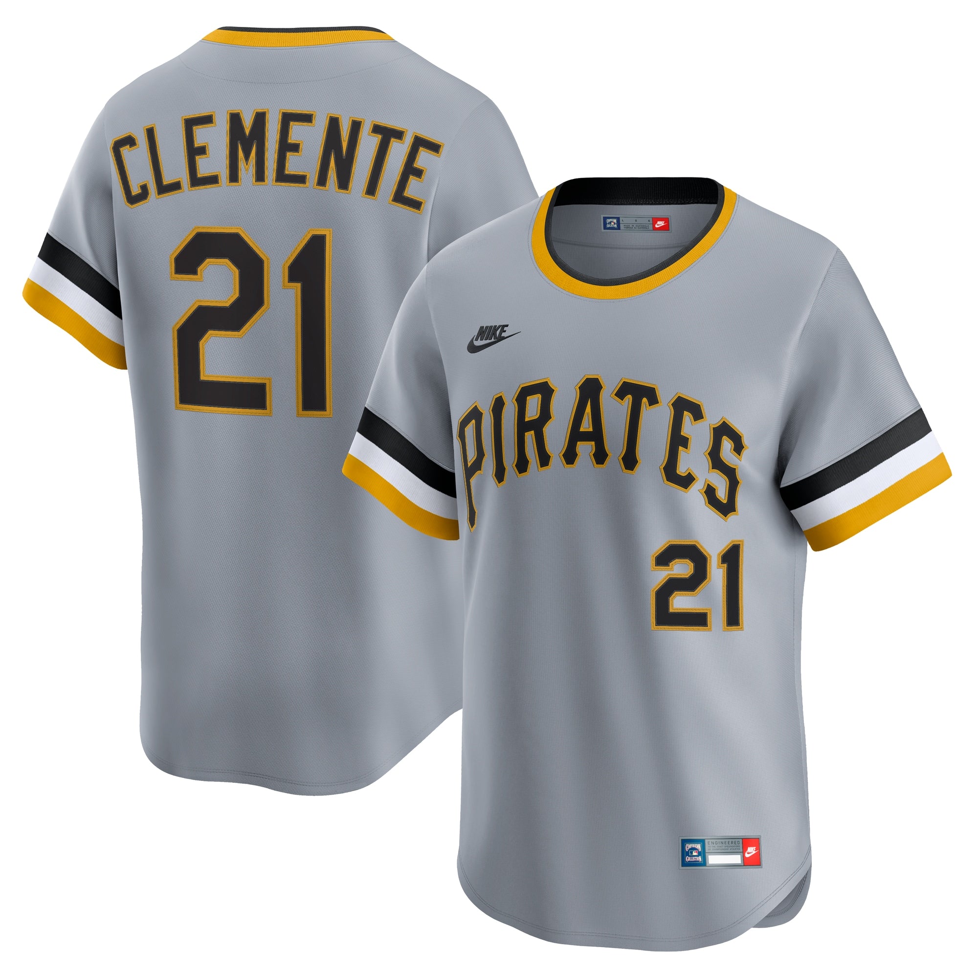 Roberto Clemente Pittsburgh Pirates Nike Cooperstown Collection Limited Jersey - White/Gray