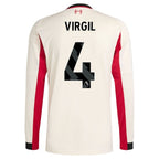 Liverpool adidas Away Shirt 2025-26 - Long Sleeve with Virgil 4 printing