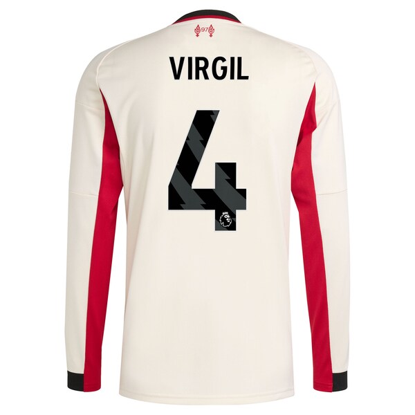 Liverpool adidas Away Shirt 2025-26 - Long Sleeve with Virgil 4 printing