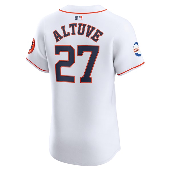 Jose Altuve Houston Astros Nike Home Elite Sponsor Patch Player Jersey - White