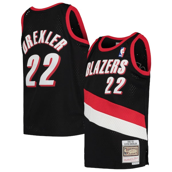 Clyde Drexler Portland Trail Blazers Youth 1991/92 Hardwood Classics Swingman Jersey - Black