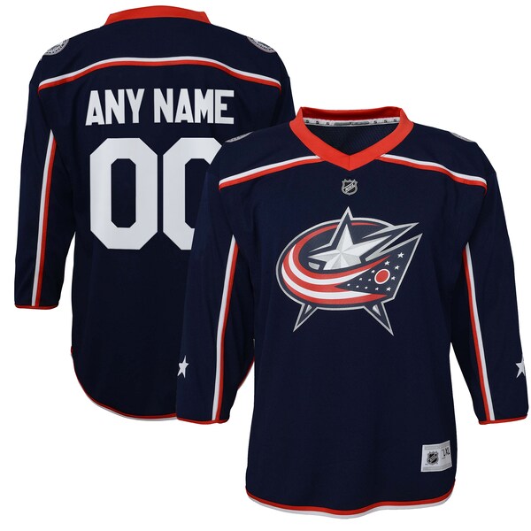 Columbus Blue Jackets Youth Home Replica Custom Jersey - Navy