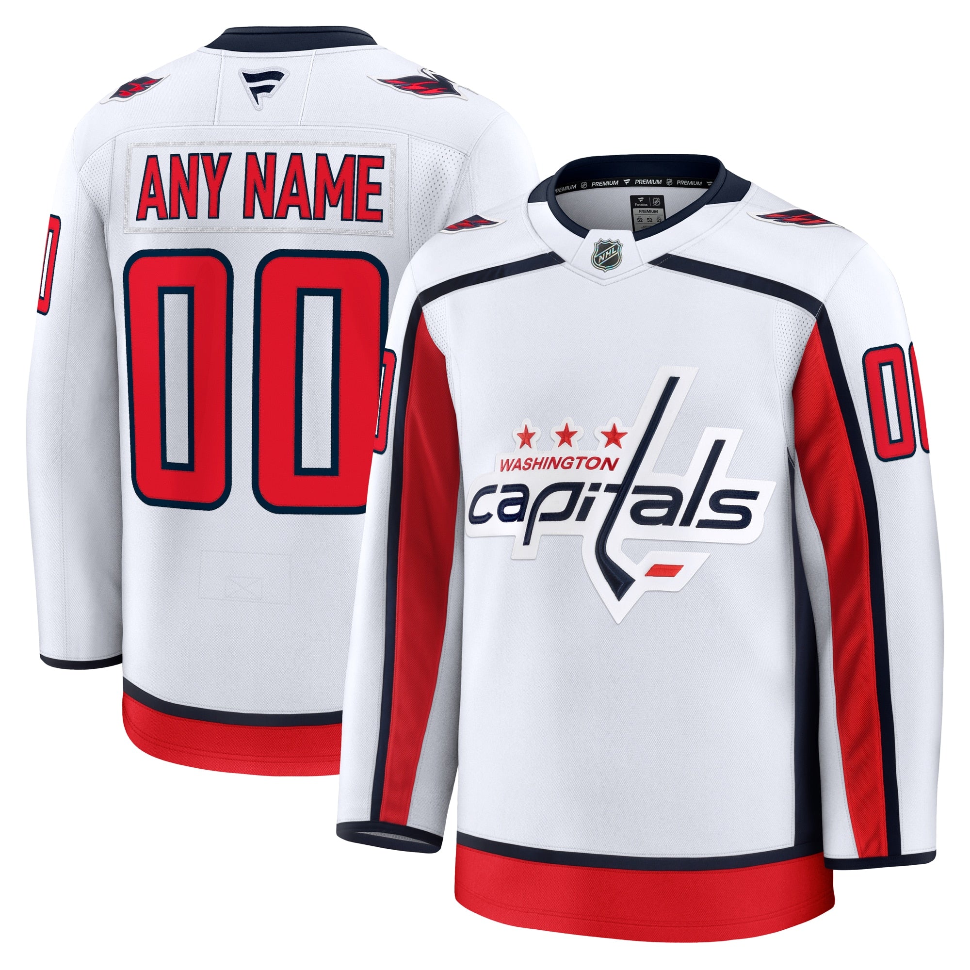 Washington Capitals  Alternate 50th Anniversary Premium Custom Jersey - Black/Red/White