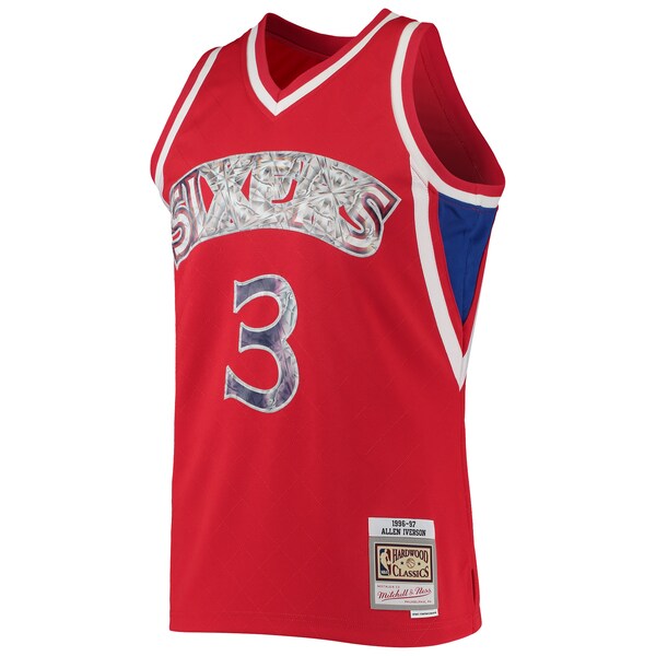 Allen Iverson Philadelphia 76ers 1996/97 Hardwood Classics NBA 75th Anniversary Diamond Swingman Jersey - Red