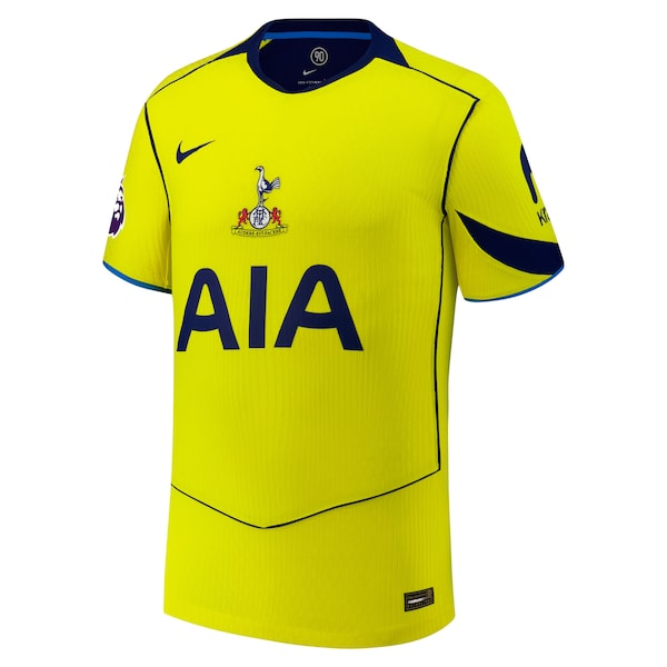 Tottenham Hotspur Nike 2025/26 Third Authentic Custom Jersey - Yellow/White