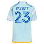 Cole Bassett Colorado Rapids adidas Youth 2024 New Day Kit Replica Jersey - Light Blue