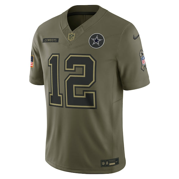 Roger Staubach Dallas Cowboys Nike 2025 Salute to Service Retired Limited Jersey - Olive