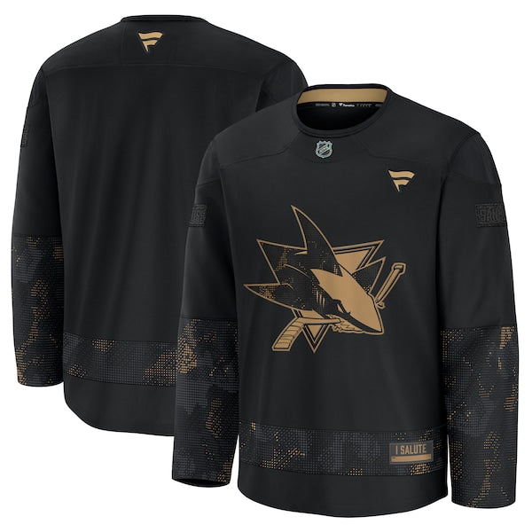 San Jose Sharks  2024 Military Appreciation Practice Jersey - Black
