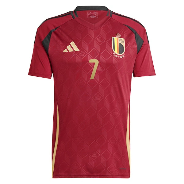 Kevin De Bruyne Belgium National Team adidas 2024 Home Replica Player Jersey - Burgundy