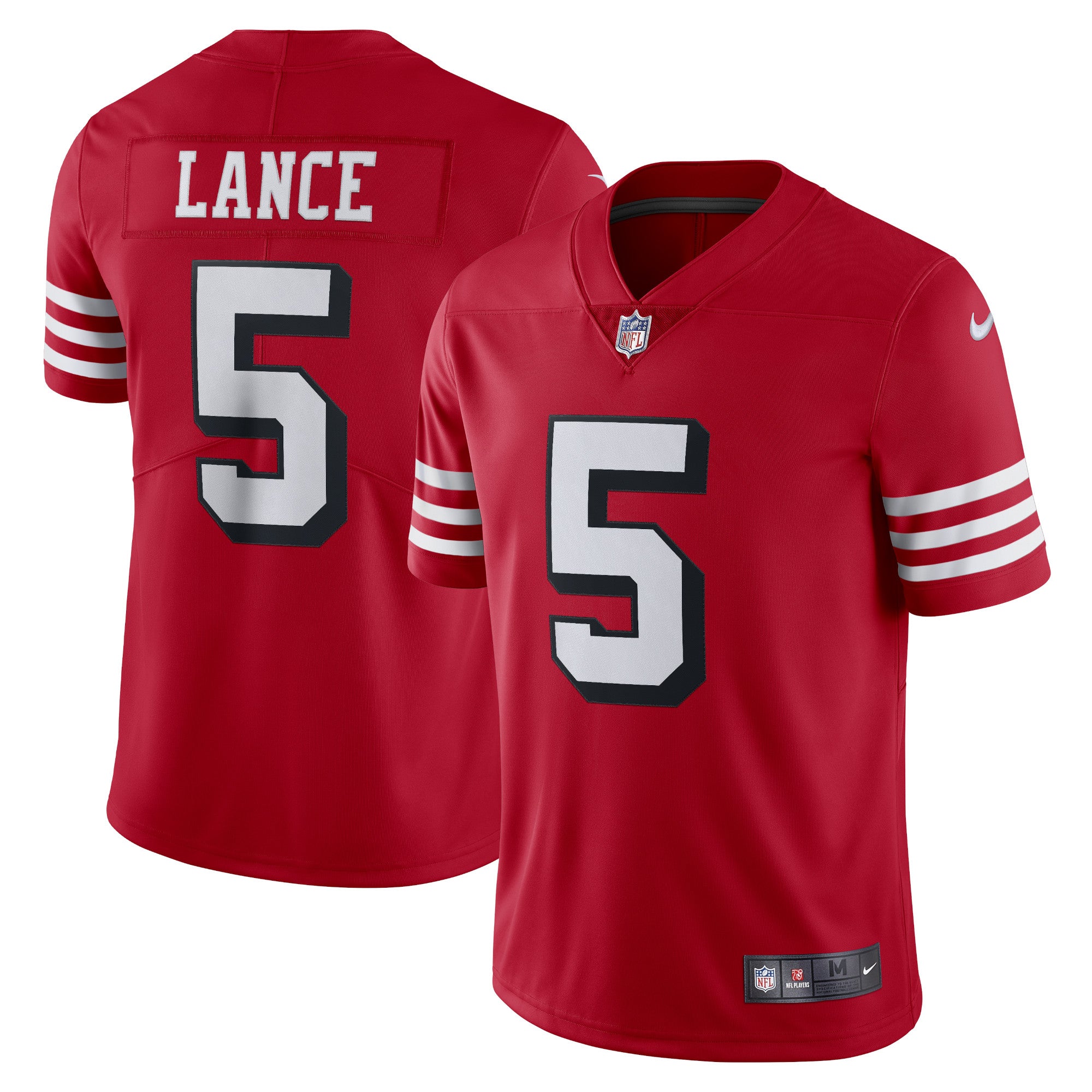 Trey Lance San Francisco 49ers Nike Vapor Limited Jersey - White/Red/Scarlet