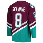 Teemu Selanne Anaheim Ducks  1996/97 Alternate Captain Patch Blue Line Player Jersey - Purple