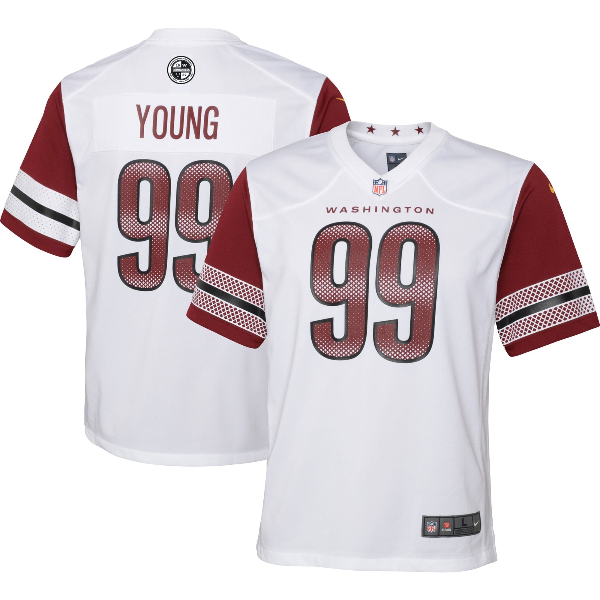 Chase Young Washington Commanders Nike Youth Game Jersey - Burgundy/Black/White
