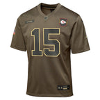 Patrick Mahomes Kansas City Chiefs Nike Youth 2025 Salute to Service Game Jersey - Olive