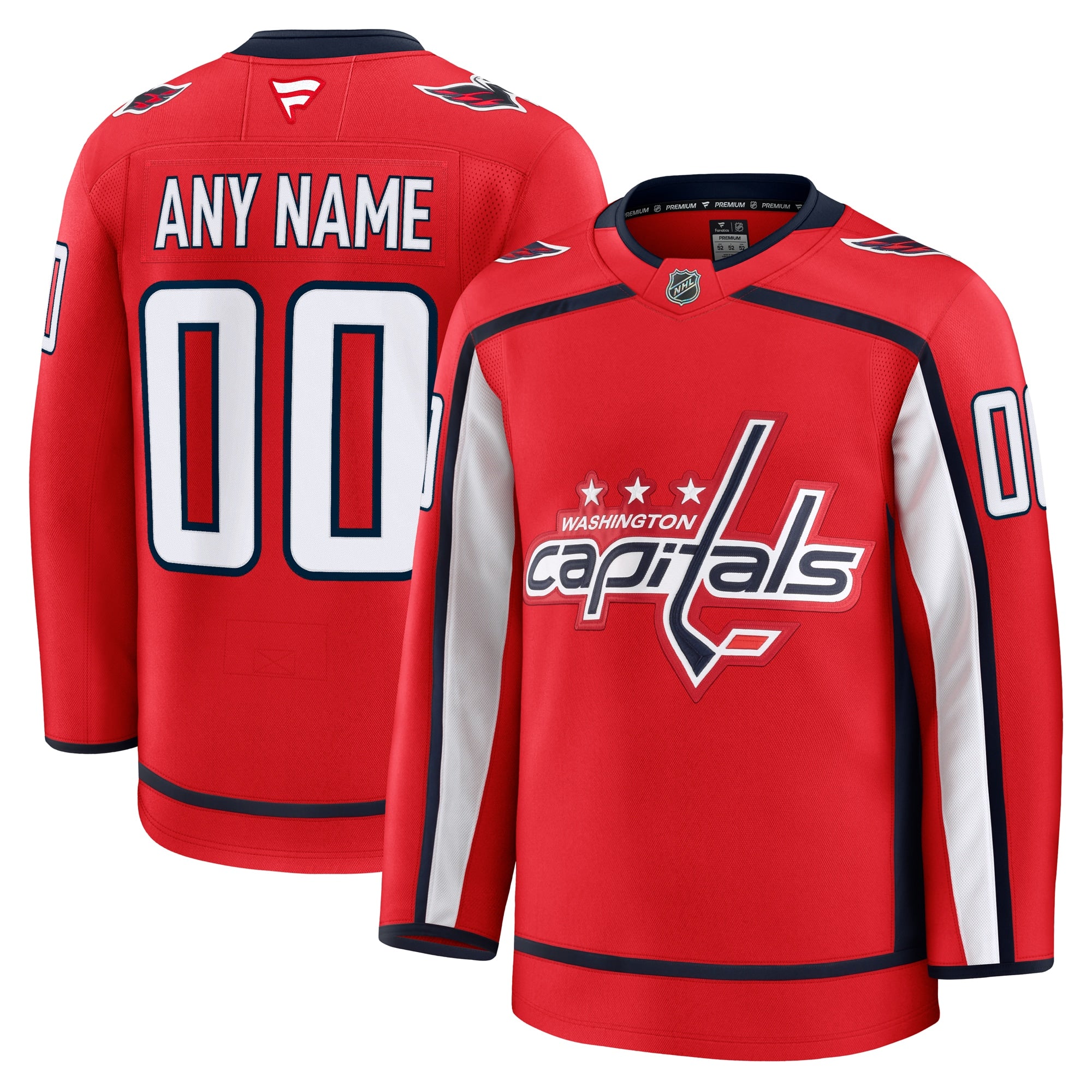 Washington Capitals  Away Premium Custom Jersey - White/Red/Black