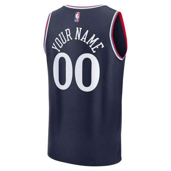 LA Clippers  Youth Fast Break Custom Replica Jersey - Navy  - Icon Edition/White/Red
