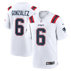 Christian Gonzalez New England Patriots Nike  Game Jersey -  White/Navy/Red