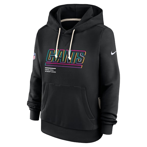 New York Giants Nike Women's 2025 NFL Crucial Catch Sideline Standard Issue Dri-FIT Hoodie - Black