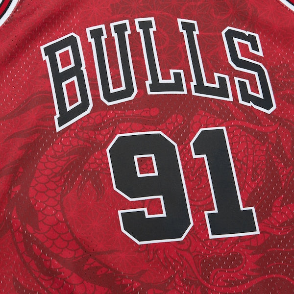 Dennis Rodman Chicago Bulls 1997/98 Hardwood Classics Asian Heritage 6.0 Swingman Throwback Player Jersey - Red