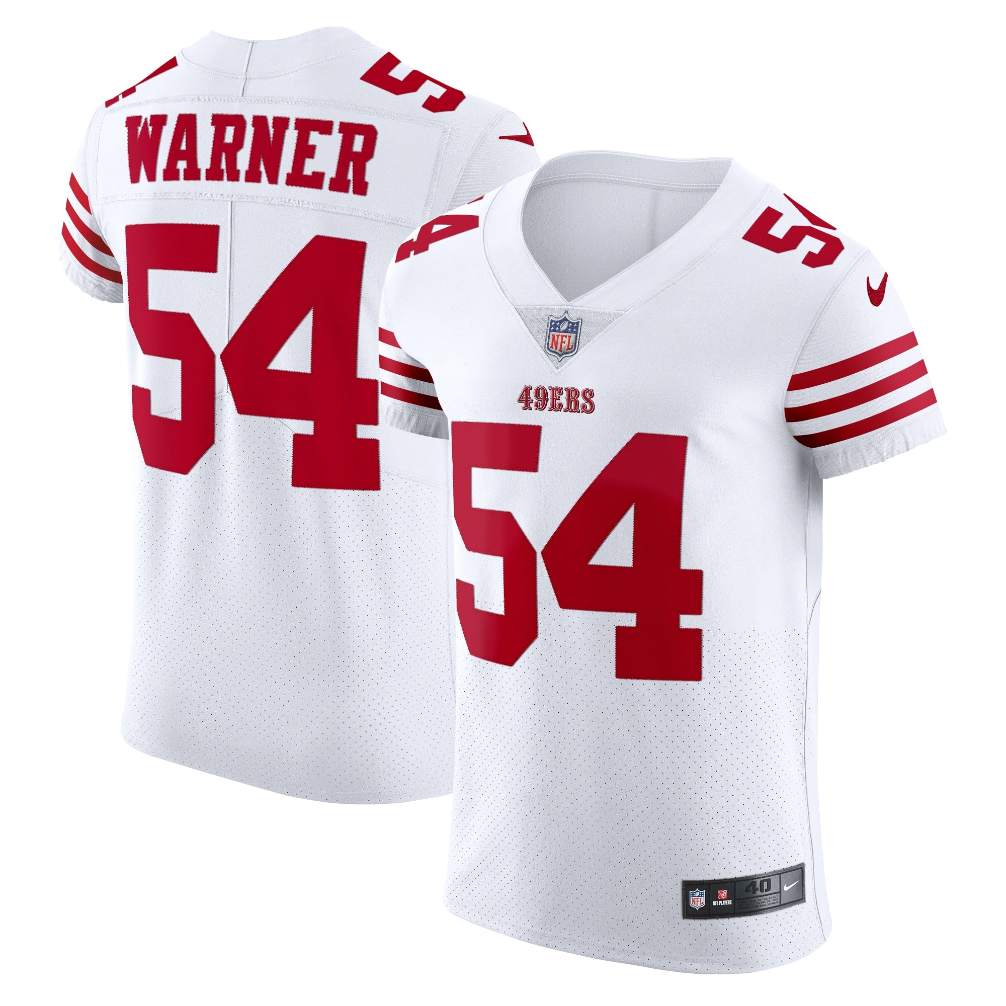 Fred Warner San Francisco 49ers Nike Vapor Elite Jersey - Scarlet/White