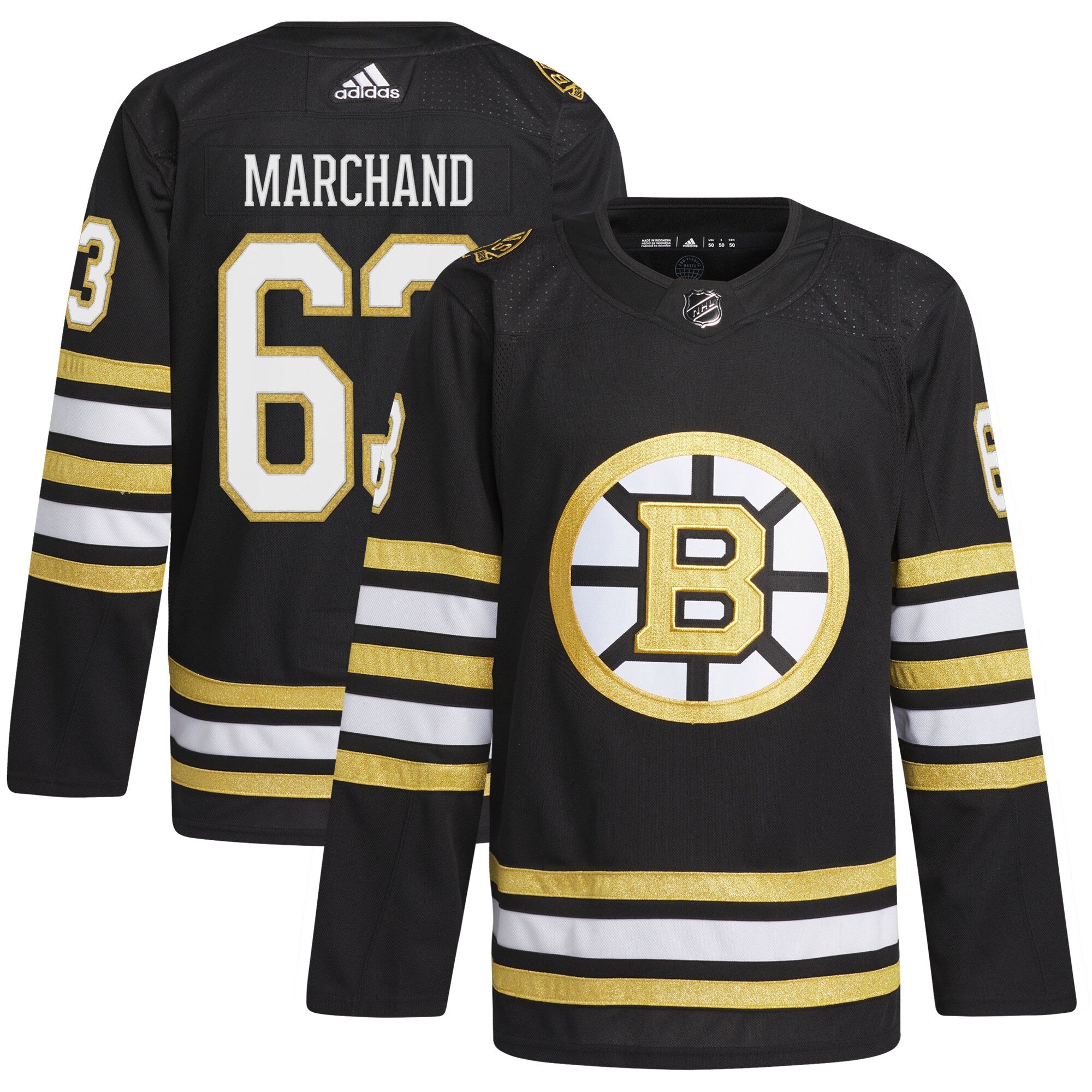 Brad Marchand Boston Bruins adidas  Primegreen Authentic Player Jersey - White/Black