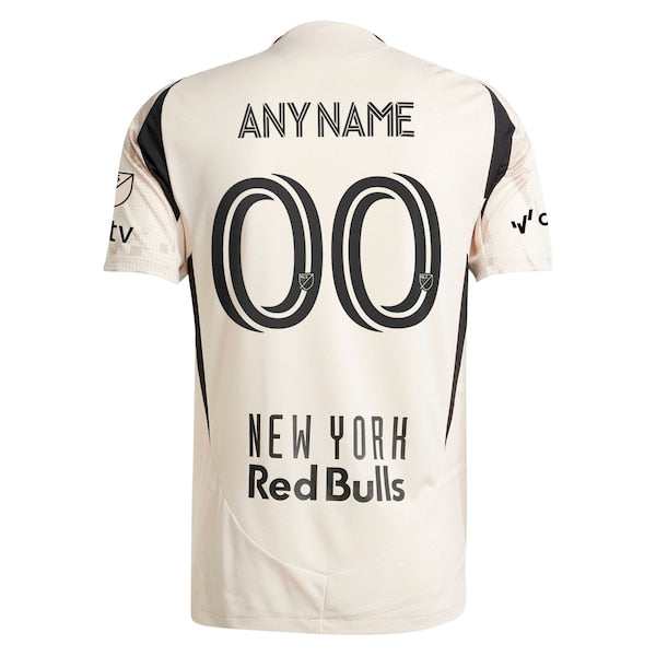 New York Red Bulls adidas 2025 Stone Kit Authentic Custom Jersey - Tan