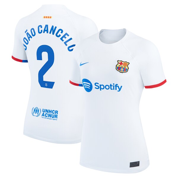 Joao Cancelo Barcelona Nike Women's 2023/24 Away Stadium Replica Player Jersey - White