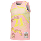 Dominique Wilkins Atlanta Hawks  1986/87 Swingman Sidewalk Sketch Jersey - Pink