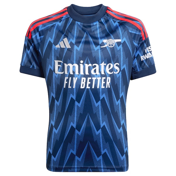 Arsenal adidas Youth 2025/26 Away Replica Custom Jersey - Blue/Red