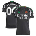 Arsenal adidas 2024/25 Away Replica Custom Jersey - Black/Red/Aqua