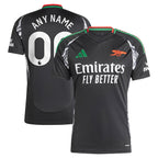 Arsenal adidas 2024/25 Away Replica Custom Jersey - Black/Red/Aqua