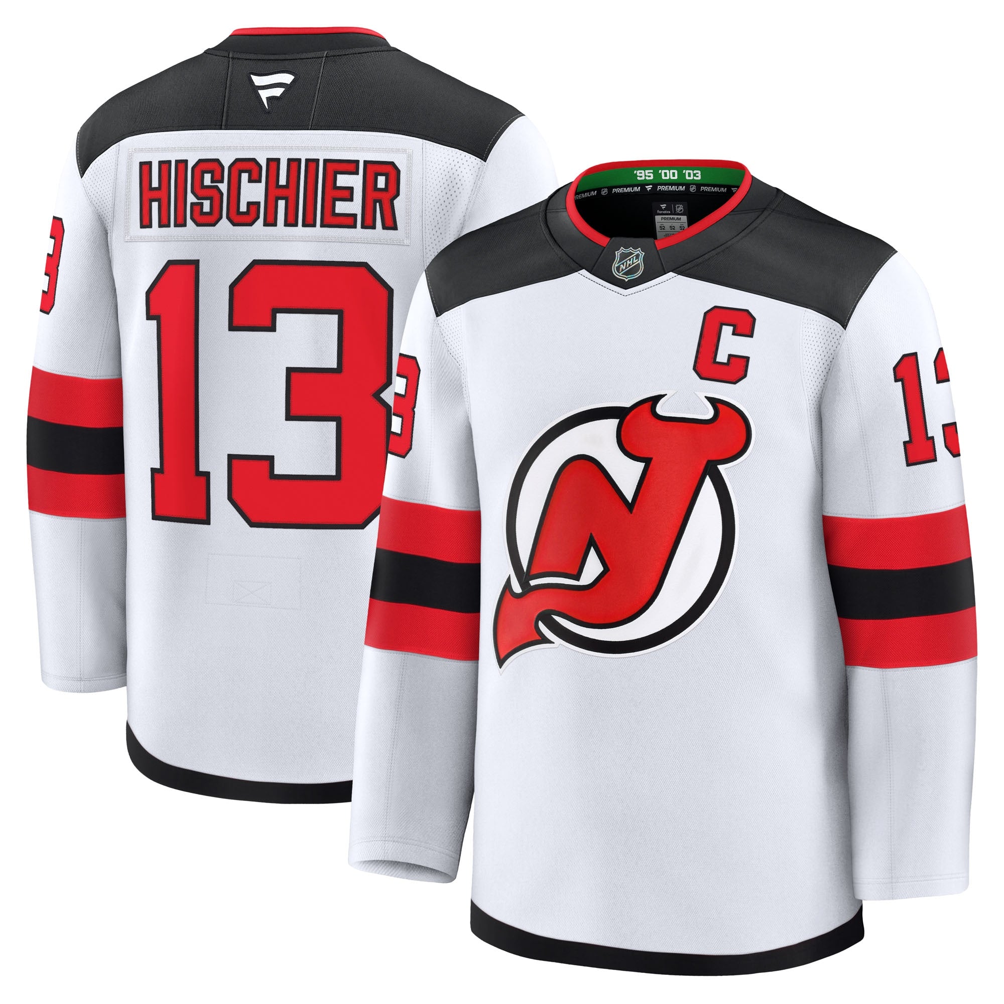 Nico Hischier New Jersey Devils  Alternate Premium Jersey - Black/Red/White