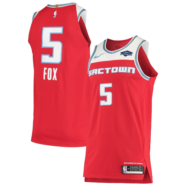 De'Aaron Fox Sacramento Kings Nike Authentic Badge Jersey - City Edition - Red