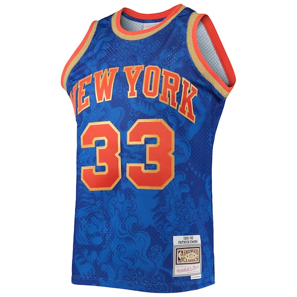 Patrick Ewing New York Knicks Hardwood Classics 1991/92 Lunar New Year Swingman Jersey - Blue