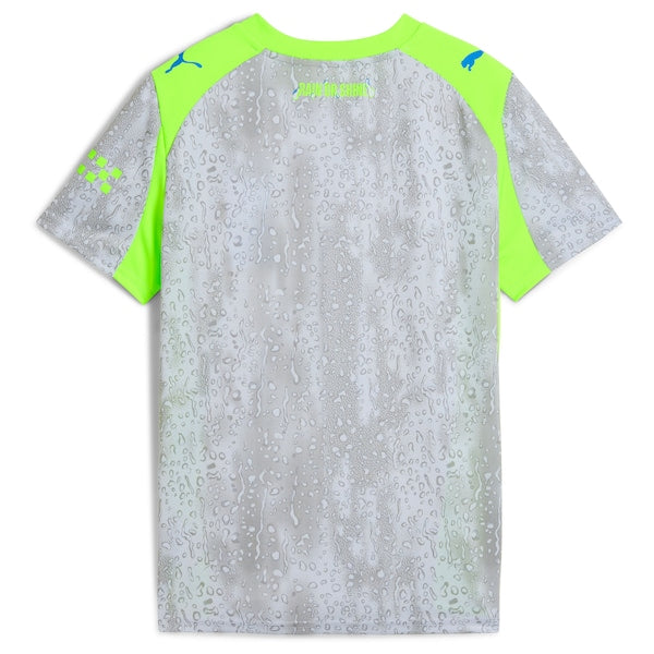 Manchester City Puma Youth 2025/26 Third Replica Jersey - Green/Neon Green/Light Blue/Black